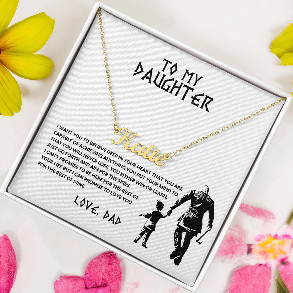 To My Daughter Name Necklace From Dad