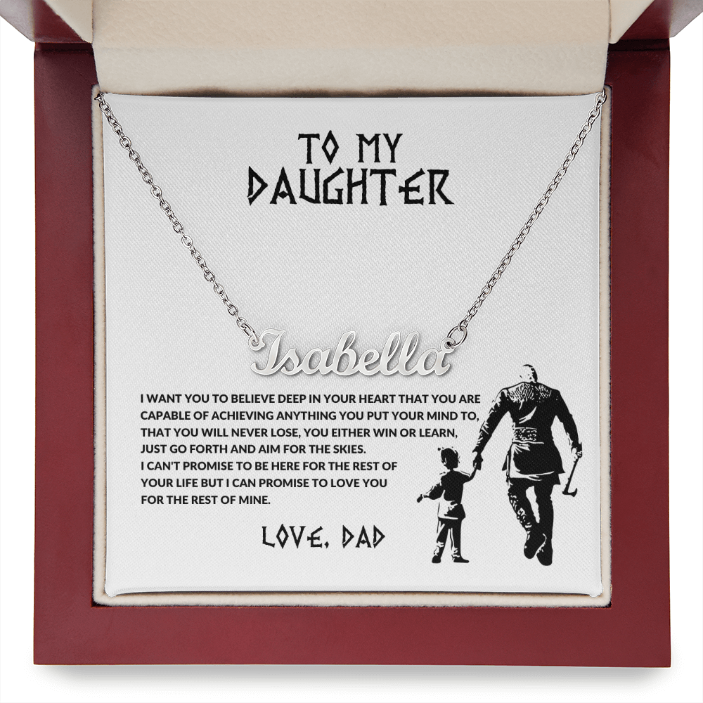 To My Daughter Name Necklace From Dad