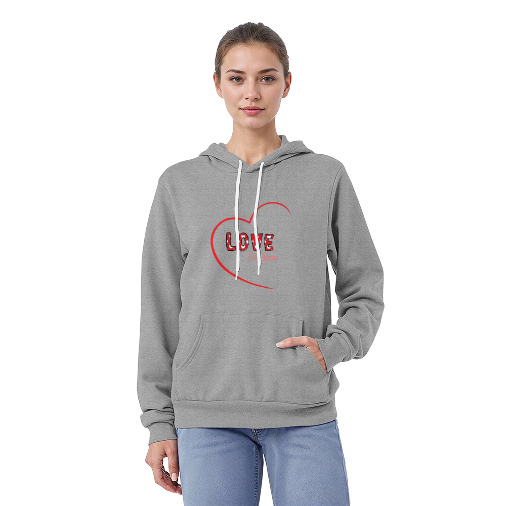 Love Like Jesus Hoodie - Christian Faith Pullover Fleece Sweatshirt - Bella Canvas  Black Hoodie with Heart Design