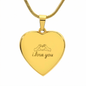 I Love You Heart Hands Engraved Heart Necklace | Custom Personalized Pendant