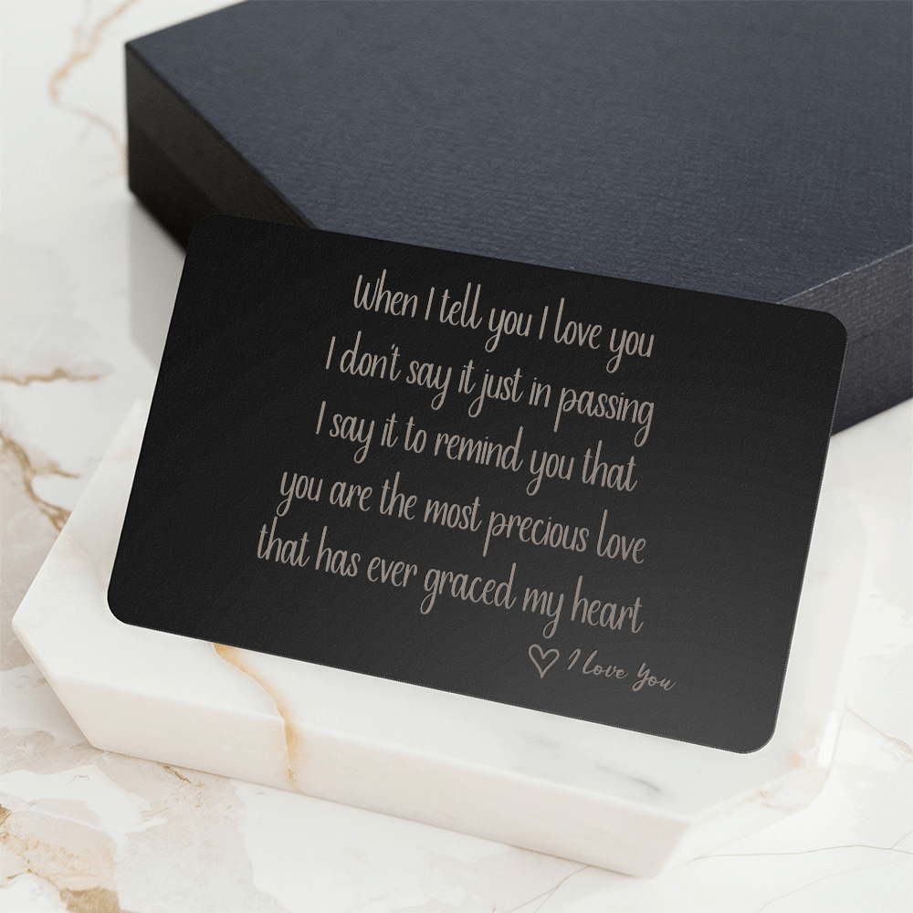 Wallet Card Message Personalized Engraved Wallet Card – Meaningful Gift for Him or Her ...