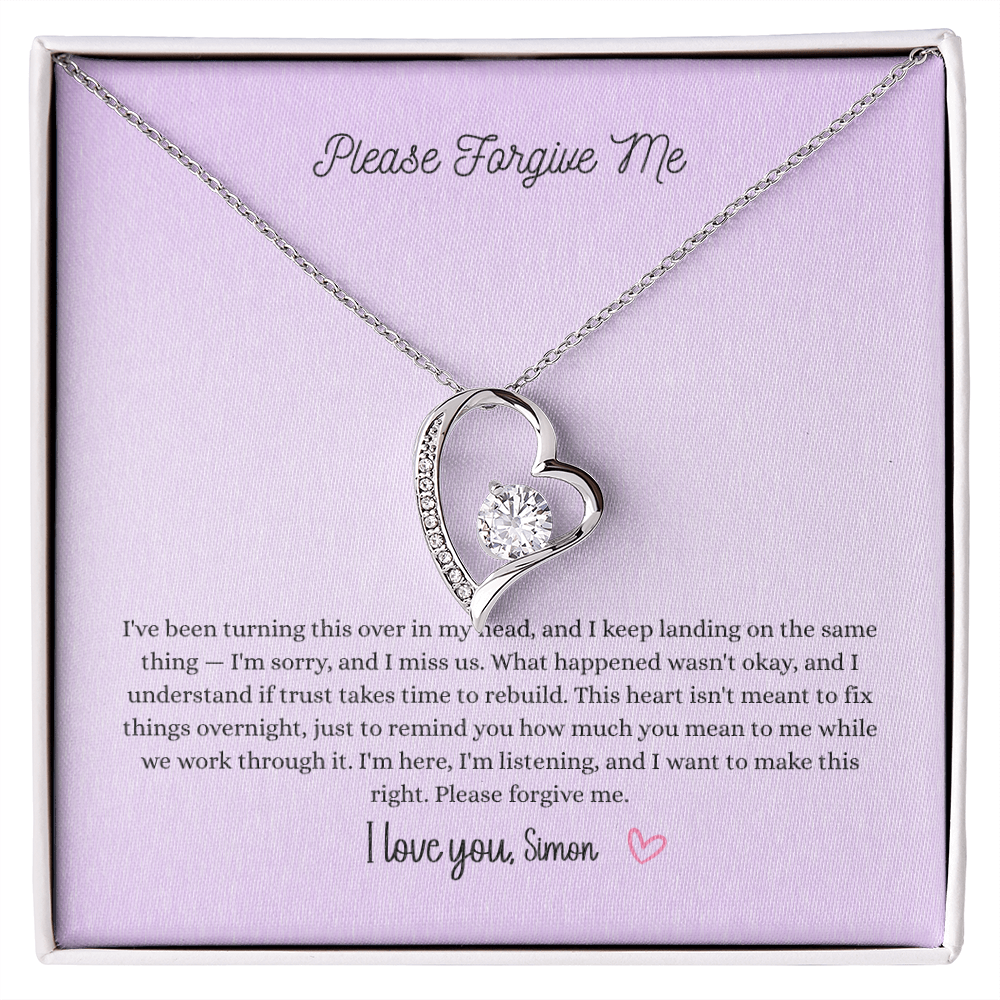 Please Forgive Me Forever Love Necklace – Apology Gift for Her