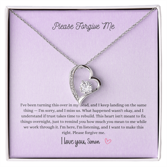 Please Forgive Me Forever Love Necklace – Apology Gift for Her