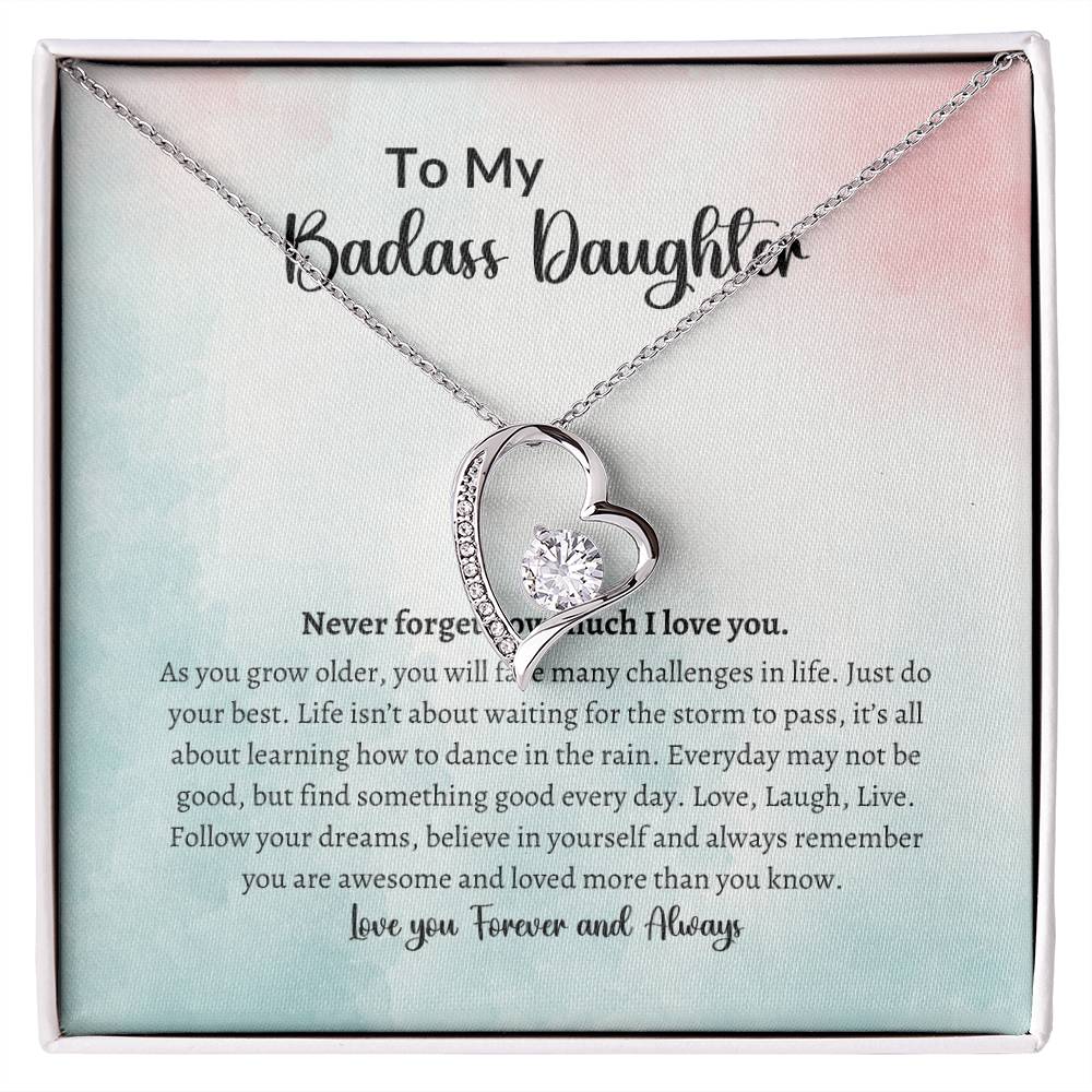 To My Badass Daughter Forever Love Necklace