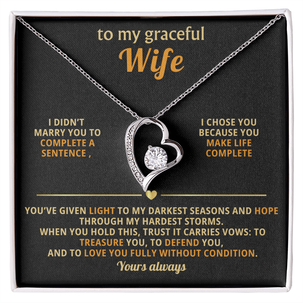 To My Graceful Wife Forever Love Necklace