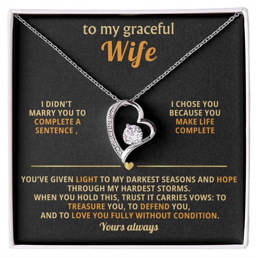 To My Graceful Wife Forever Love Necklace