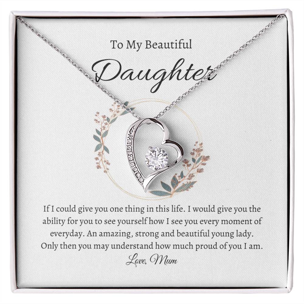 To My Beautiful Daughter Forever Love Necklace