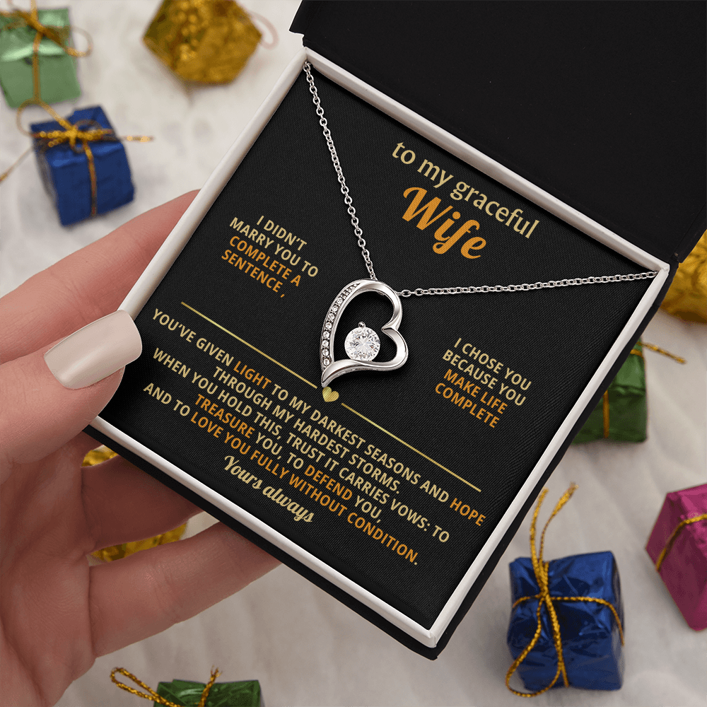 To My Graceful Wife Forever Love Necklace