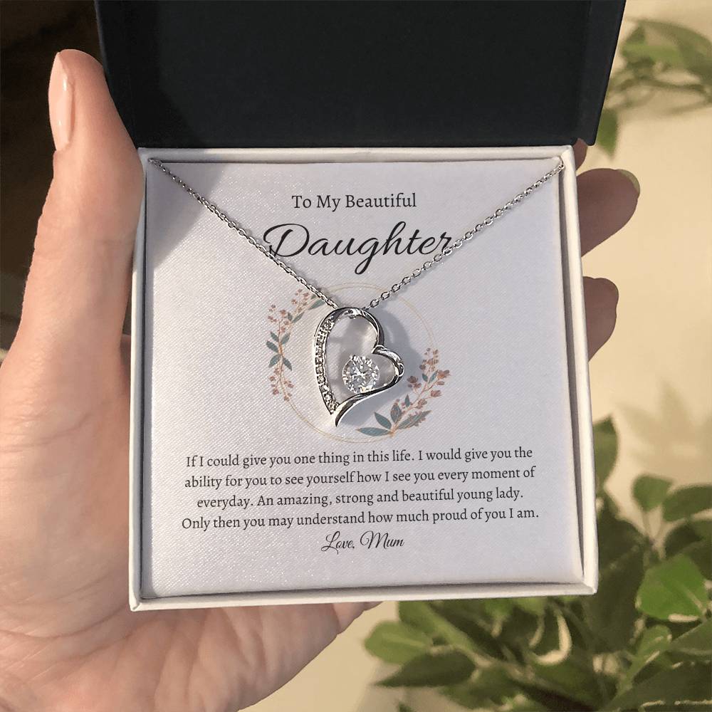 To My Beautiful Daughter Forever Love Necklace