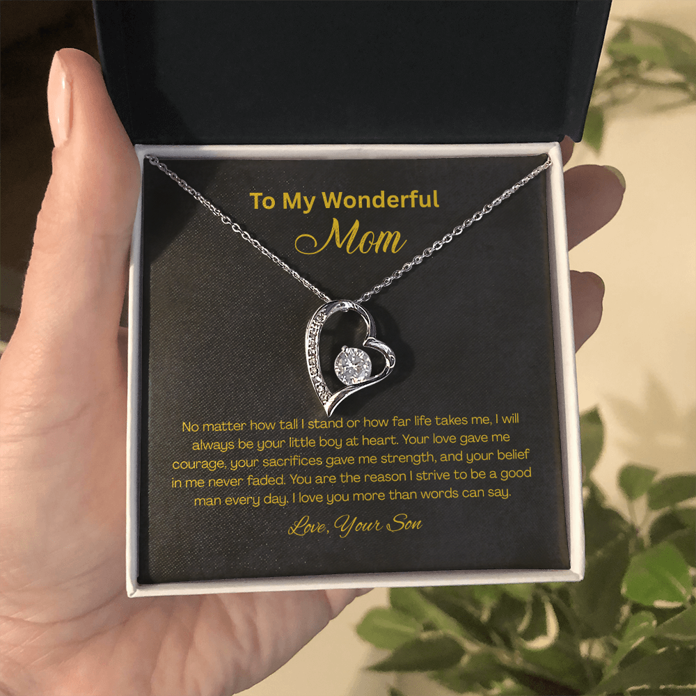 Forever Love Heart Necklace for Mom – Son to Mom Gift