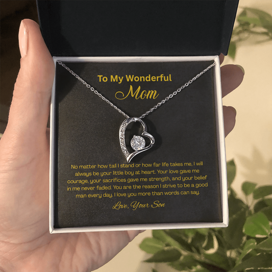 Forever Love Heart Necklace for Mom – Son to Mom Gift
