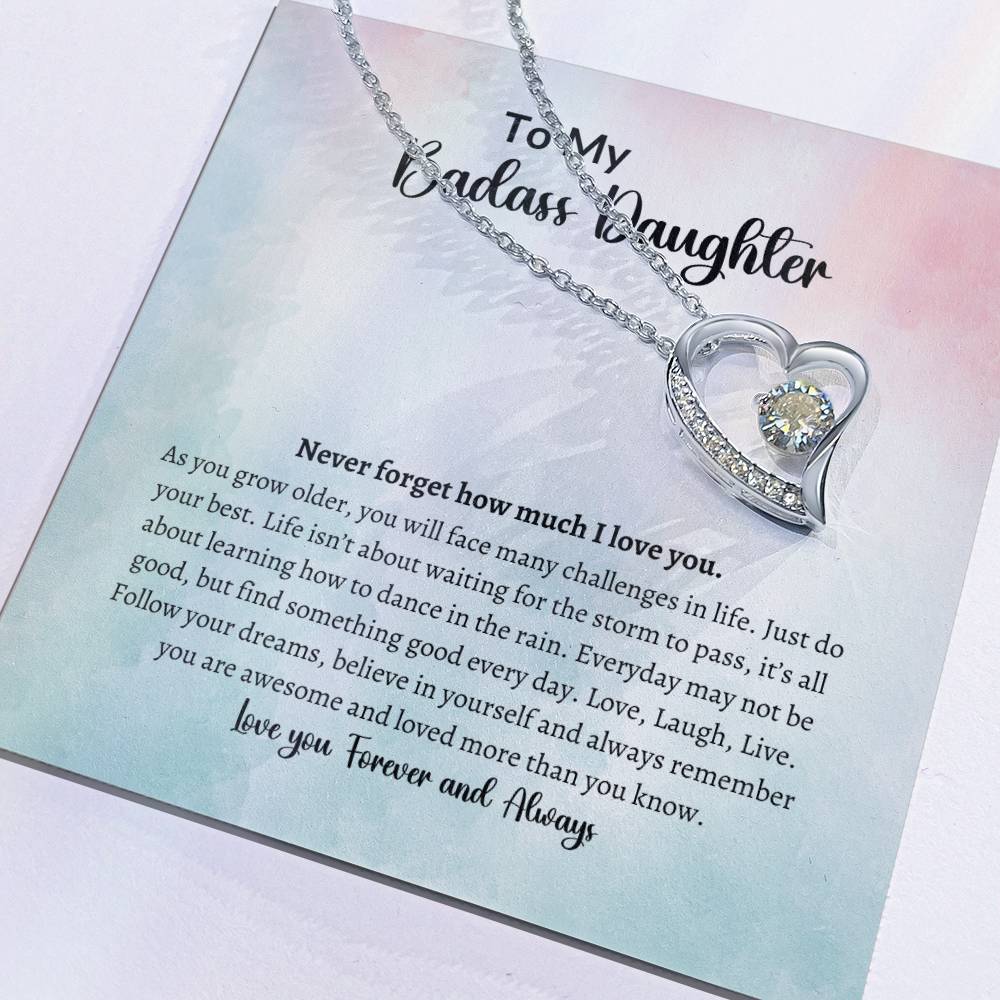 To My Badass Daughter Forever Love Necklace