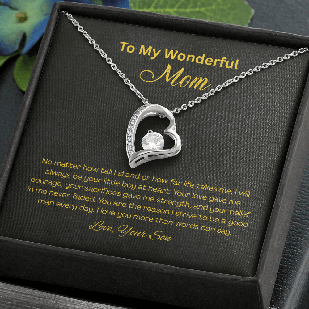 Forever Love Heart Necklace for Mom – Son to Mom Gift