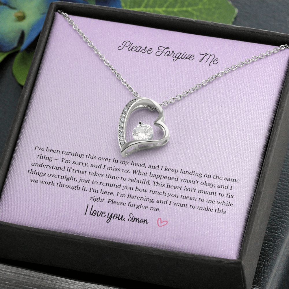 Please Forgive Me Forever Love Necklace – Apology Gift for Her