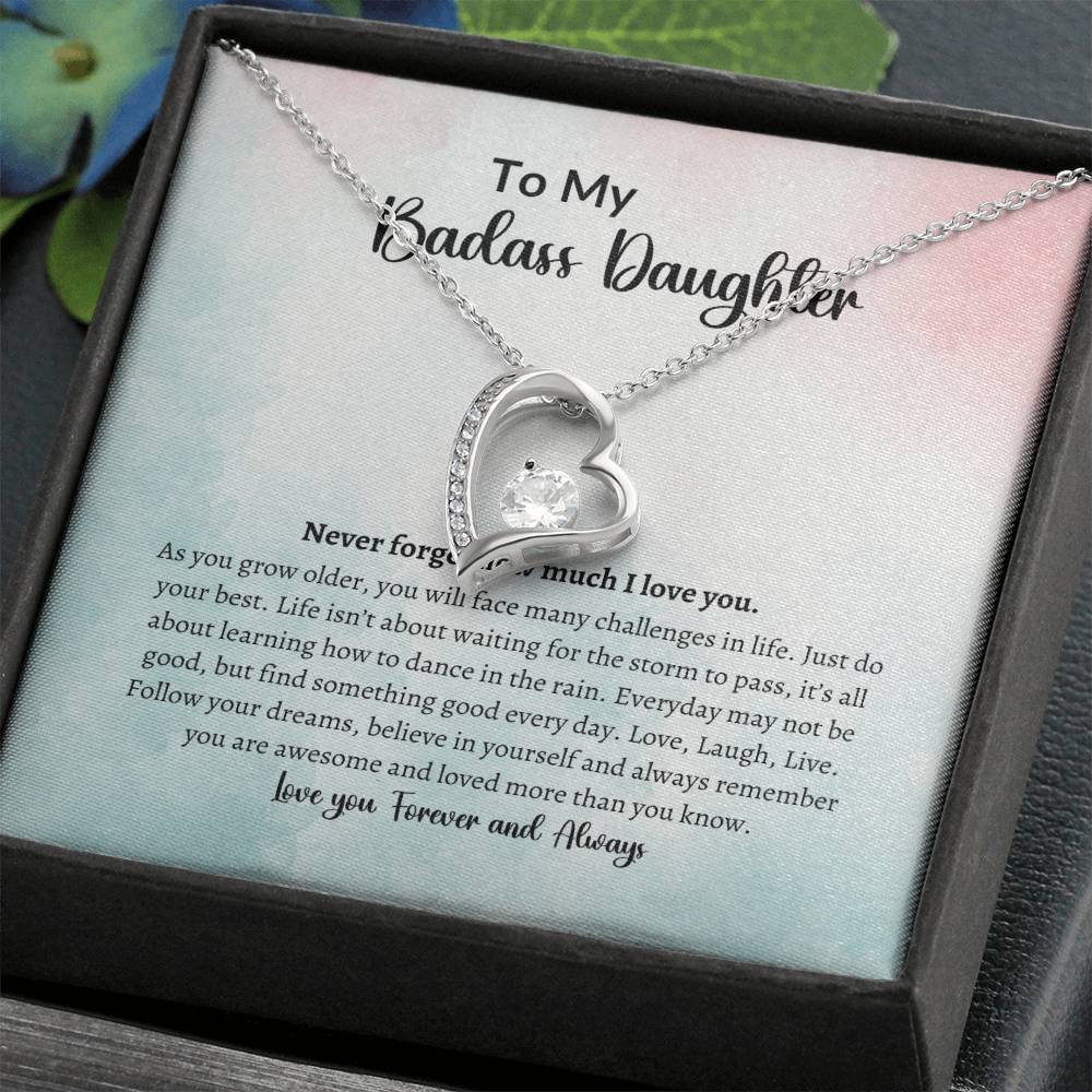 To My Badass Daughter Forever Love Necklace