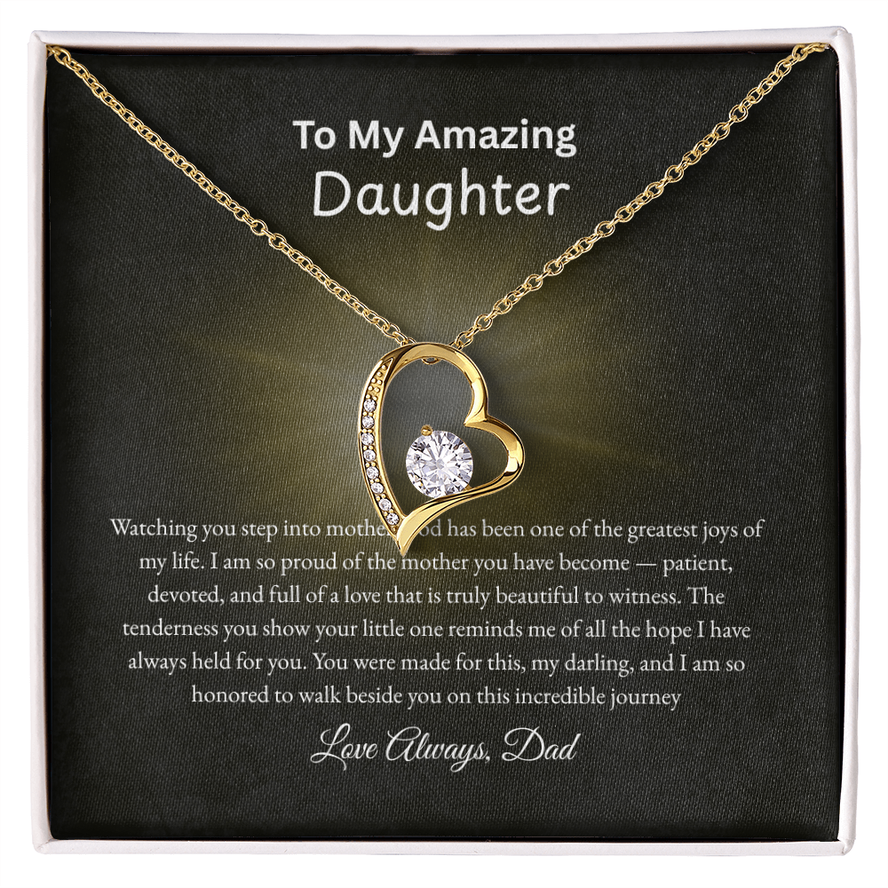 Forever Love Necklace for Daughter from Dad – Heart Pendant | Motherhood Gift |