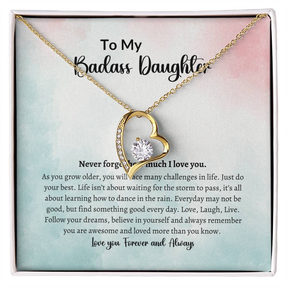 To My Badass Daughter Forever Love Necklace