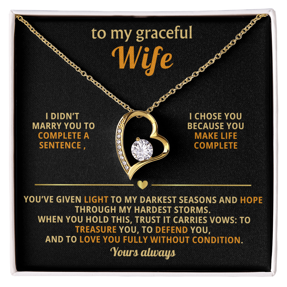 To My Graceful Wife Forever Love Necklace