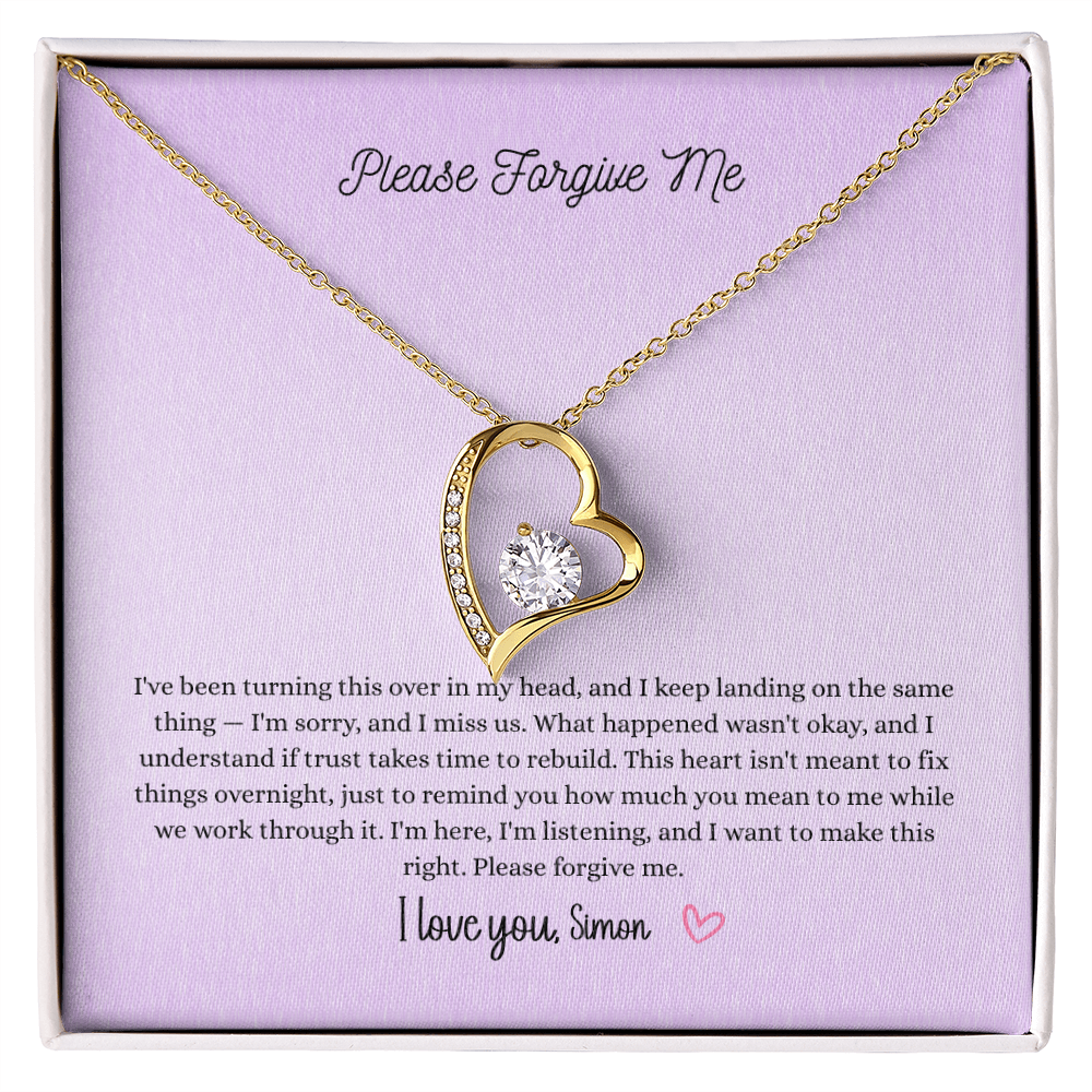 Please Forgive Me Forever Love Necklace – Apology Gift for Her