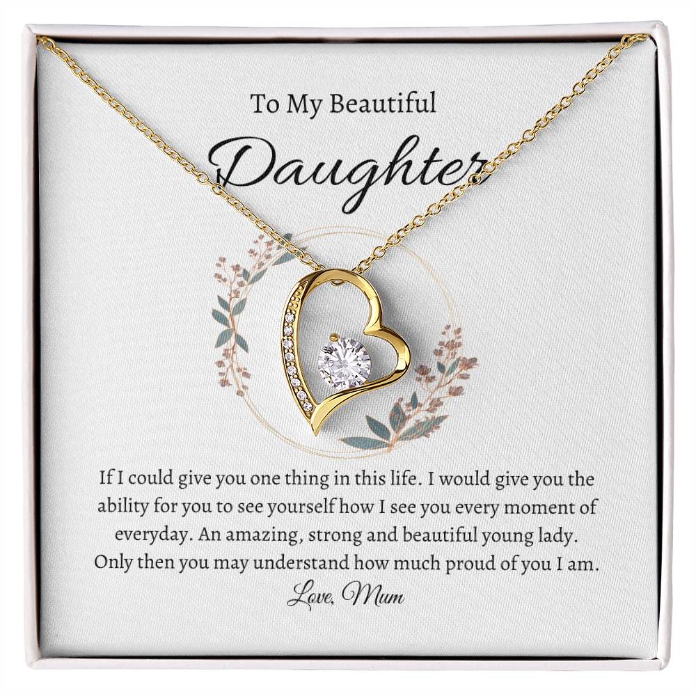 To My Beautiful Daughter Forever Love Necklace