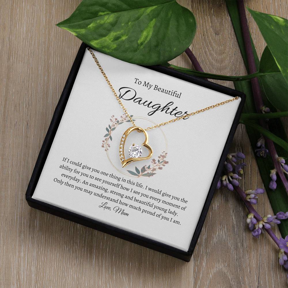 To My Beautiful Daughter Forever Love Necklace