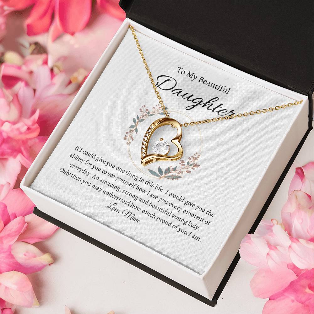 To My Beautiful Daughter Forever Love Necklace