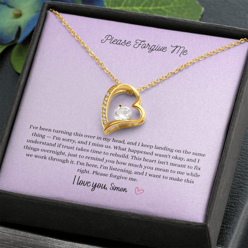 Please Forgive Me Forever Love Necklace – Apology Gift for Her