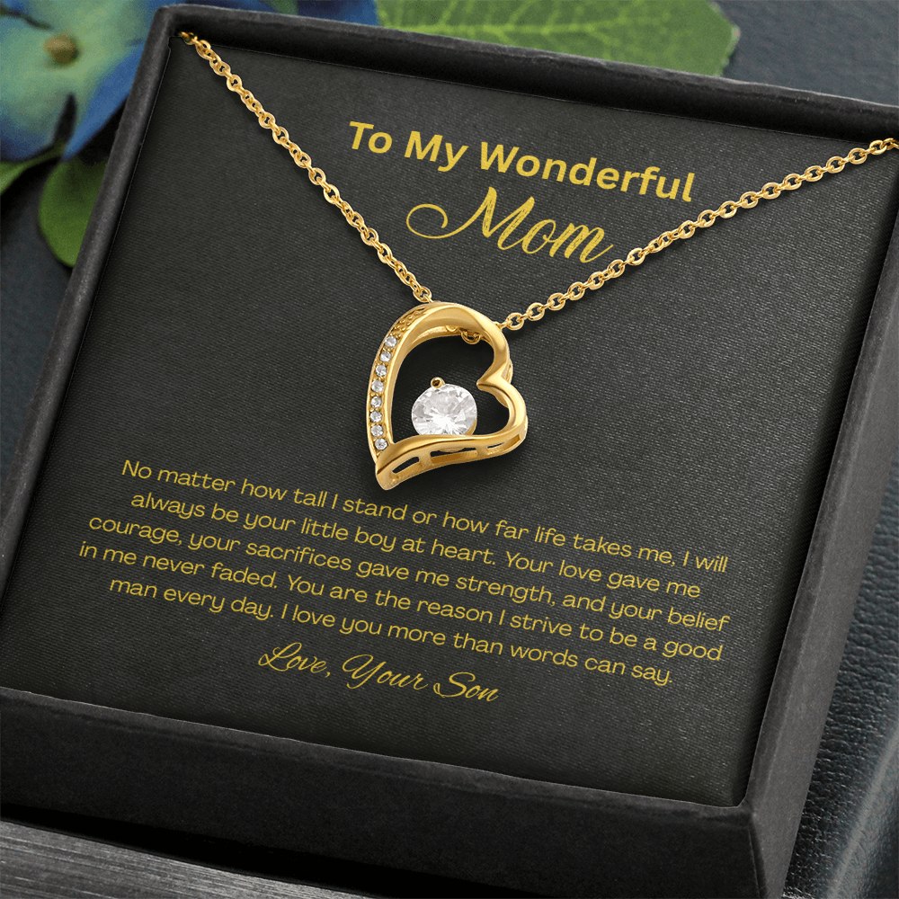 Forever Love Heart Necklace for Mom – Son to Mom Gift
