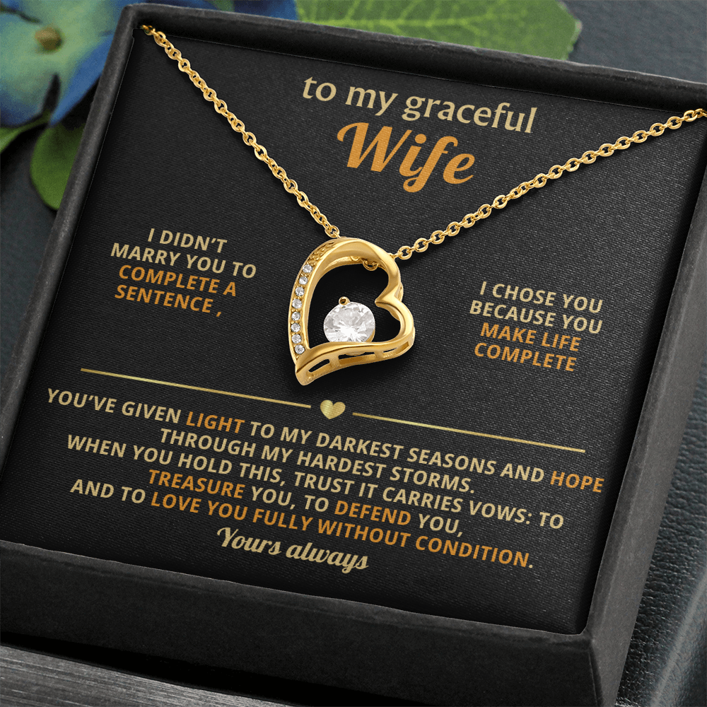 To My Graceful Wife Forever Love Necklace