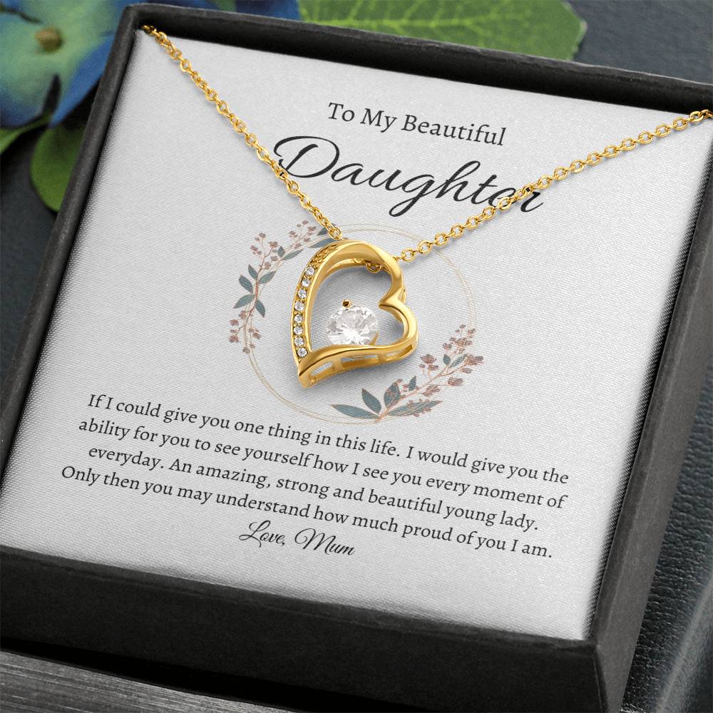 To My Beautiful Daughter Forever Love Necklace