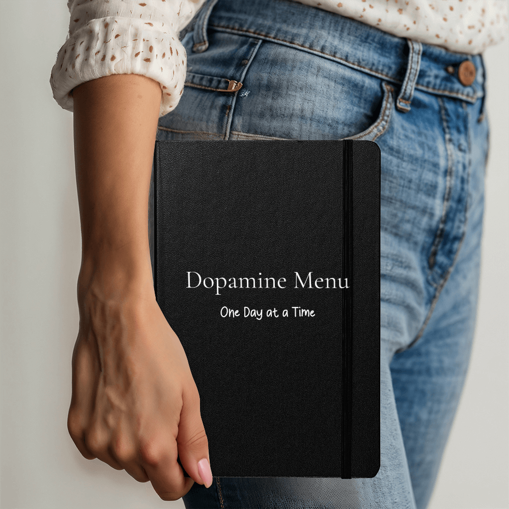 Dopamine Menu Journal - One Day at a Time| Habit Tracker Notebook-White Text