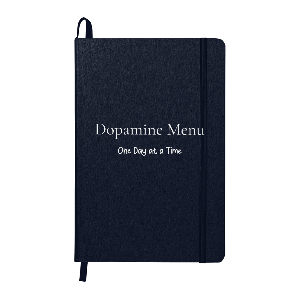 Dopamine Menu Journal - One Day at a Time| Habit Tracker Notebook-White Text