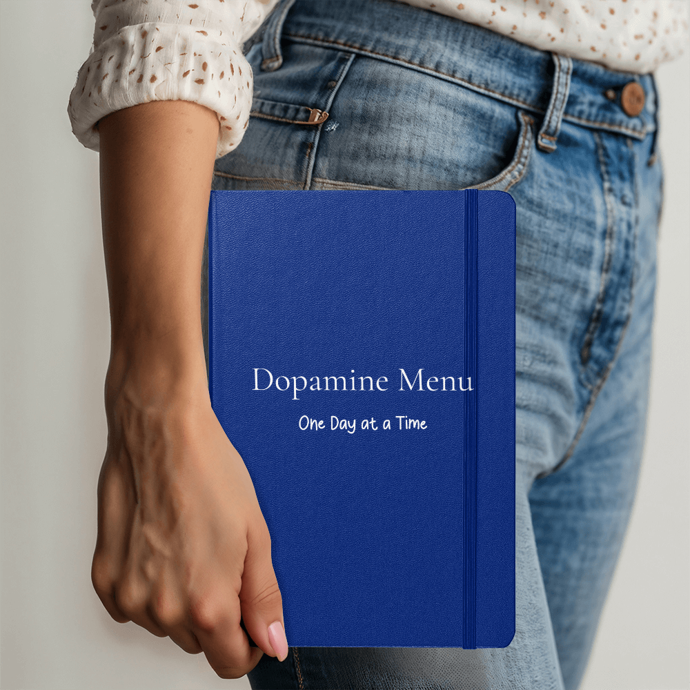 Dopamine Menu Journal - One Day at a Time| Habit Tracker Notebook-White Text