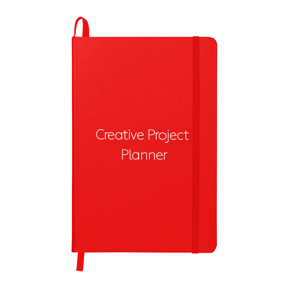 Creative Project Planner Journal | 5.5" x 8.5" Navy Blue Hardcover Notebook | Professional Lined Planner with Ribbon Marker &amp; Pocket