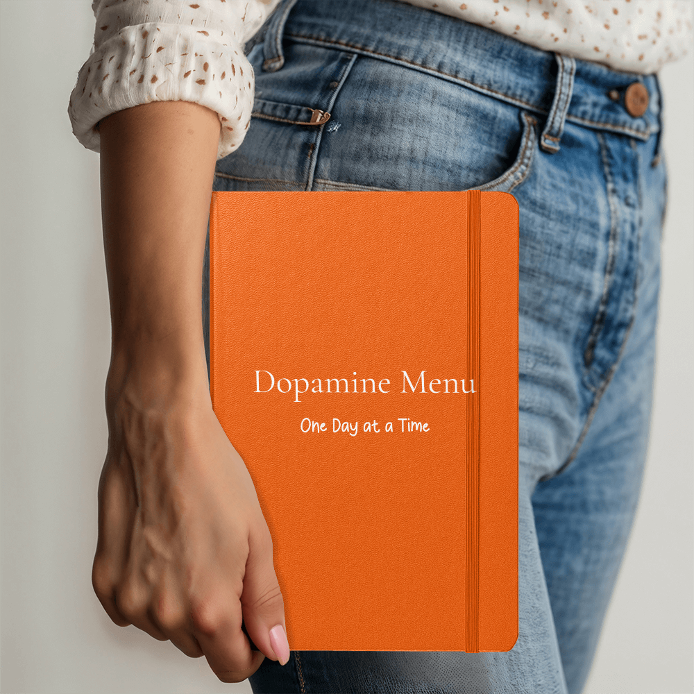 Dopamine Menu Journal - One Day at a Time| Habit Tracker Notebook-White Text