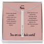 Personalized 4-sided engraved stick necklace for mom with heartfelt message card, custom bar pendant jewelry gift in gold or stainless steel