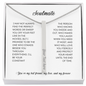 “Personalized 4-sided engraved stick necklace with custom message card in gift box – sleek modern bar pendant in stainless steel on adjustable chain”