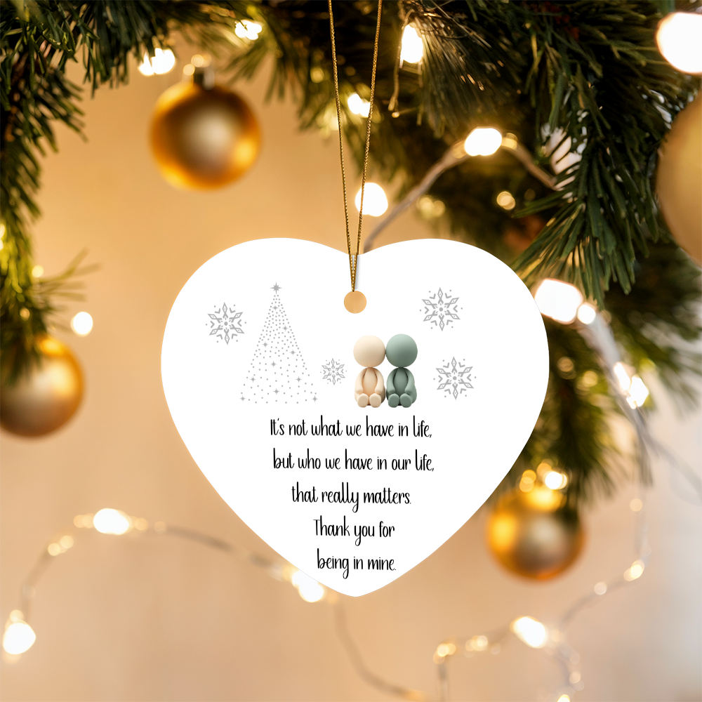 High Gloss Heart Ornament – “Thank You for Being in My Life” Keepsake | Durable MDF Christmas Tree Ornament