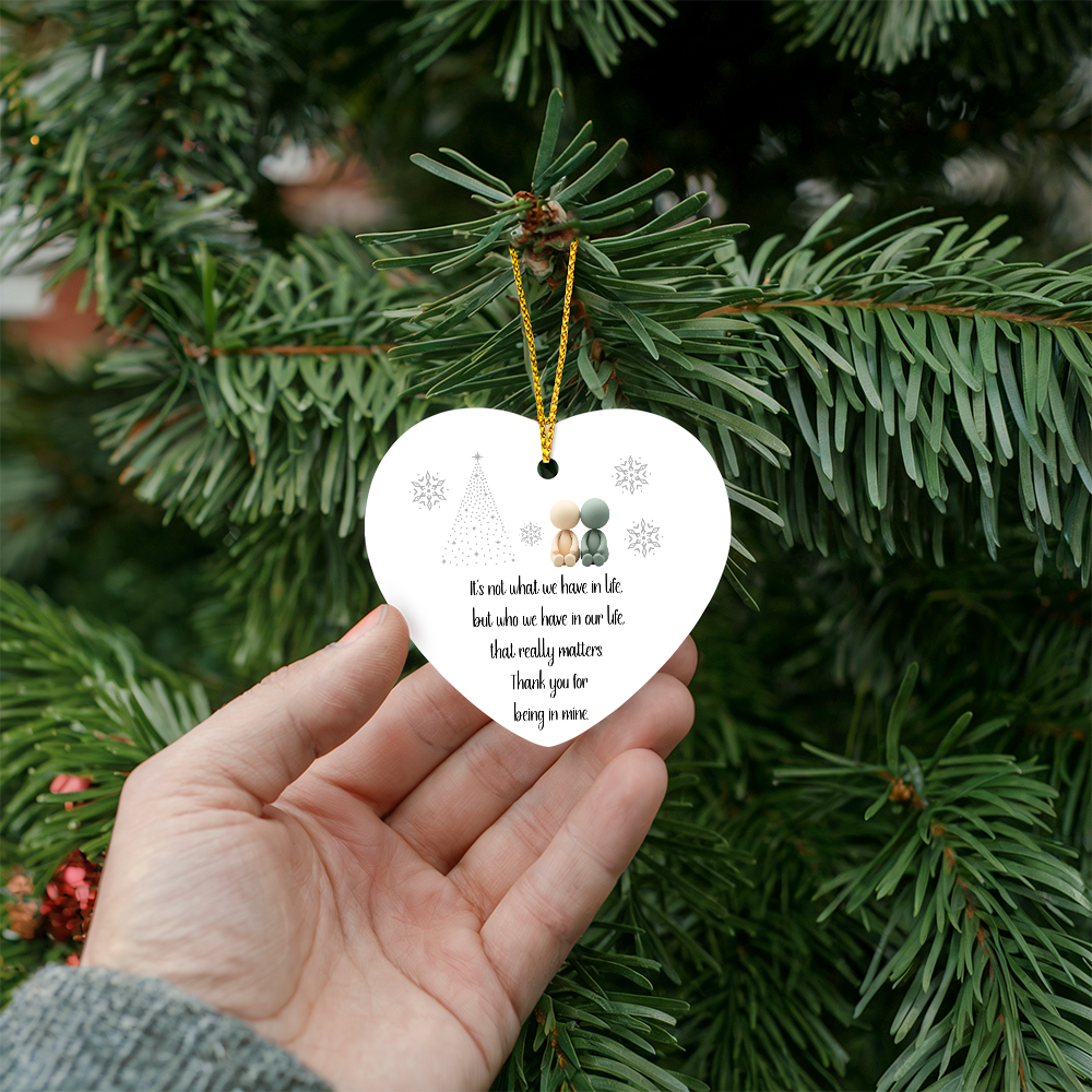 High Gloss Heart Ornament – “Thank You for Being in My Life” Keepsake | Durable MDF Christmas Tree Ornament