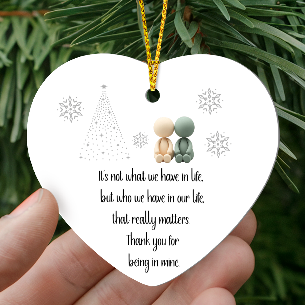 High Gloss Heart Ornament – “Thank You for Being in My Life” Keepsake | Durable MDF Christmas Tree Ornament