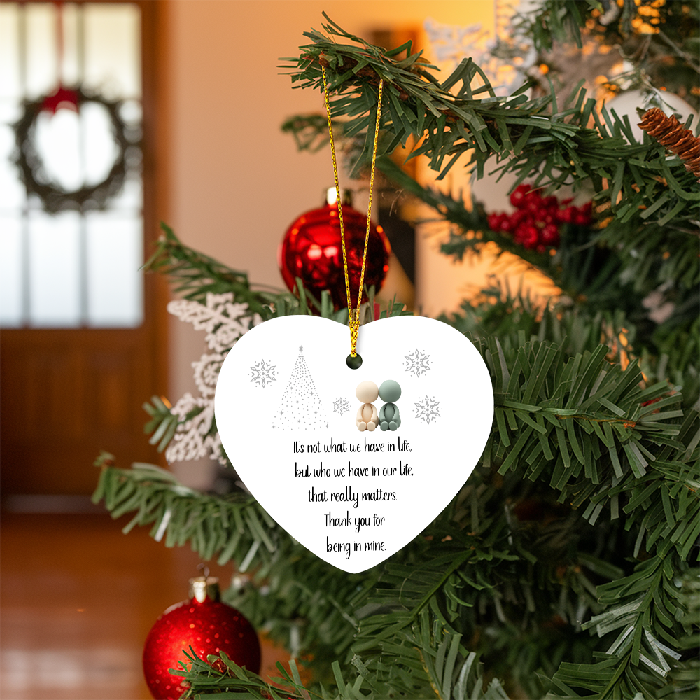 High Gloss Heart Ornament – “Thank You for Being in My Life” Keepsake | Durable MDF Christmas Tree Ornament