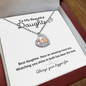 Baby Feet Heart Necklace – To My Daughter New Mom Gift, Sterling Silver Rose Gold CZ Necklace, Push Present, Baby Shower &amp; Mother's Day Gift