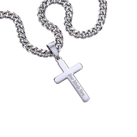 Senior Class of 2026 Cross Necklace with Cuban Link Chain | Personalized Graduation Gift for Him or Her
