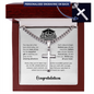 Senior Class of 2026 Cross Necklace with Cuban Link Chain | Personalized Graduation Gift for Him or Her