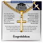 Senior Class of 2026 Cross Necklace with Cuban Link Chain | Personalized Graduation Gift for Him or Her
