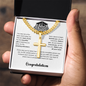 Senior Class of 2026 Cross Necklace with Cuban Link Chain | Personalized Graduation Gift for Him or Her