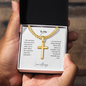 Personalized Cross Necklace for Men | Cuban Link Chain | Engraved Faith Gift | 18K Gold or Stainless Steel