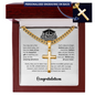Senior Class of 2026 Cross Necklace with Cuban Link Chain | Personalized Graduation Gift for Him or Her
