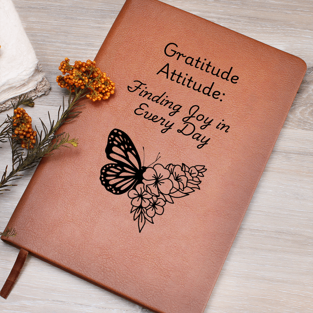 Gratitude Attitude Journal – Vegan Leather Thankfulness Journal with Elastic Closure, Inspirational Gift for Reflection; Mindfulness