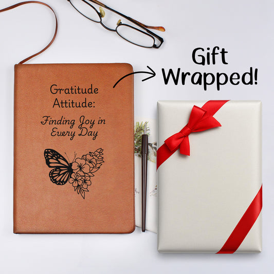 Gratitude Attitude Journal – Vegan Leather Thankfulness Journal with Elastic Closure, Inspirational Gift for Reflection; Mindfulness